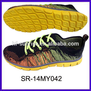 SR-14MY042 hecho punto los zapatos de los deportes knit los zapatos superiores calzan los zapatos de los deportes de la tela del knit